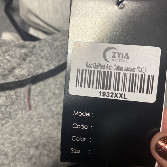 NWT Zyia active red quilted ash cabin jacket women 2xl - Picture 6 of 6